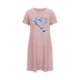 thumbnail image 4 of Women's Nightgown Sleepwear Short Sleeve Nightshirt Butterfly Print T-Shirt Dress Loose Comfy Sleepshirts, 4 of 6