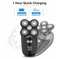 thumbnail image 4 of 5 In1 Rechargeable Bald Head Shaver IPX6 Waterproof Men Electric Shaver Washable Dual Use with 5 Head Razor with Cleaning Brush with Face Cleanser Caliper Comb, 4 of 11