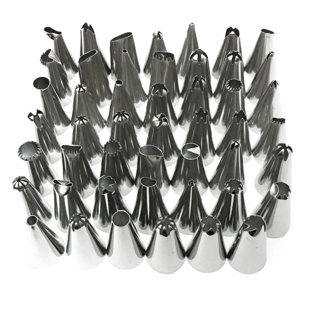 46in1 Stainless Steel Russian Style Baking Nozzles Set Icing Piping Pastry Tips 