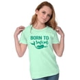 thumbnail image 5 of Mermaid Born to Swim Cute Water Lover Women's T Shirt Ladies Tee Brisco Brands M, 5 of 6