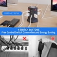 thumbnail image 4 of Surge Protector Power Strip Tower with 5 USB Ports and Night Light, 10FT Extension Cord with 12 AC Multiple Outlets,  Power Tower, Overload Protection for Home Office Dorm Room (2PC-White+Black), 4 of 6
