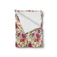 thumbnail image 2 of Floral Soft Flannel Fleece Throw Blanket, Hot Pink Purple Colored Flowers with Leaves Watercolored Image with Buds Artwork, Cozy Plush for Indoor and Outdoor Use, 60" x 80", Multicolor, by Ambesonne, 2 of 6