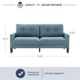 thumbnail image 5 of BELLEZE Modern Upholstered Fabric Sofa For 2-3 People, Loveseat For Living Room, Bedroom Or Office, Versatile Furniture For Small Spaces - Harper (Blue), 5 of 6