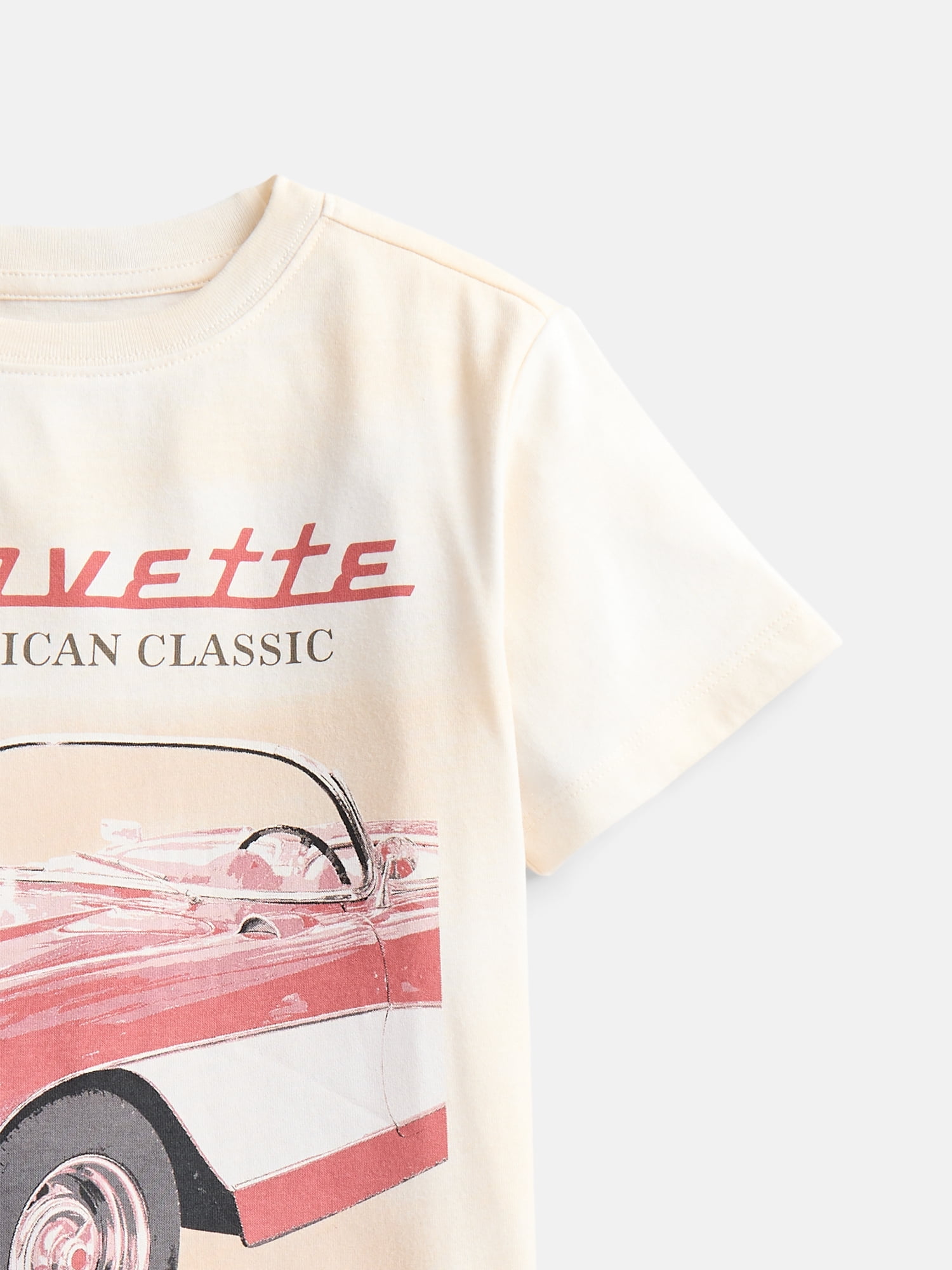 Chevy Corvette Girls' Graphic Tee with Short Sleeves, Sizes 4-16