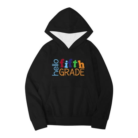 

Kids Boys Girls Autumn WInter School Season Fifth Grade Letter Printed Long Sleeve Hoodie Warm And Comfortable Tops Children s Clothing135Family Matching Outfits Mommy And Me Clothing Infant Hoodie