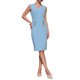thumbnail image 1 of Vestido lápiz de longitud a la rodilla para mujer sin mangas con escote en V, vestido ceñido de verano 2025 para oficina, talla 2XL, azul cielo, 1 of 5