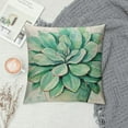 thumbnail image 2 of Fenyluxe Decorative Throw Pillow Covers, Summer Turquoise Tropical Succulent Plants Pillow Cases Couch Home Decor Cushion Covers for Bedroom, Living Room 24x24in, 2 of 5