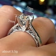 thumbnail image 2 of K-KED Gorgeous 925 Silver Plated Cubic Zircon Ring Women Delicate Jewelry Wedding Gift Sz 6-10-8, 2 of 5