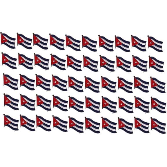Wholesale Pack of 50 Cuba International Single Flag Lapel Pins, 50 Cuban Enamel Tie & Hat Pin Badges with Over 100 Countries Available