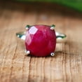 thumbnail image 2 of Natural Pink Ruby Gemstone Ring, 925 Sterling Pure Silver Ring, Charm Ring, Healing Crystal Stone Ring, Pink Stone Ring, Women Ruby Ring,..., 2 of 5
