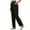 Black, variant on hotojiny Women's Pants Lightweight High Waist Tapered Straight Leg Pants Lounge Beach Ankle Cropped Trouser with Pockets