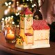 thumbnail image 5 of Decoraciones navideñas, adornos navideños, regalos navideños. Figuras decorativas navideñas de estilo nórdico: Villa nevada con tejado rojo y luces., 5 of 5
