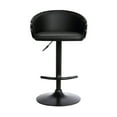 thumbnail image 4 of Montego Adjustable Black Faux Leather Swivel Barstool in Black Powder Coated Finish, 4 of 6