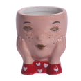 thumbnail image 2 of 2x Cara Planta Cabeza Cara Figurilla Mini plantas CUTICAT Flowerpot interior, 2 of 8
