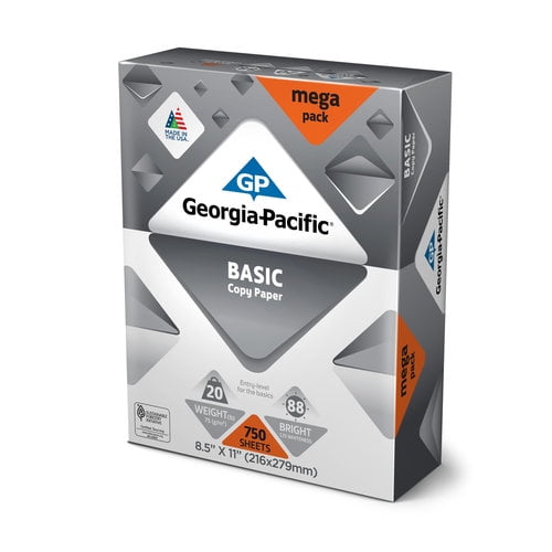 Georgia Pacific Basic Copy Paper 8 5 X 11 20 Lb 88 Brightness 750 Sheets Walmart Com Walmart Com