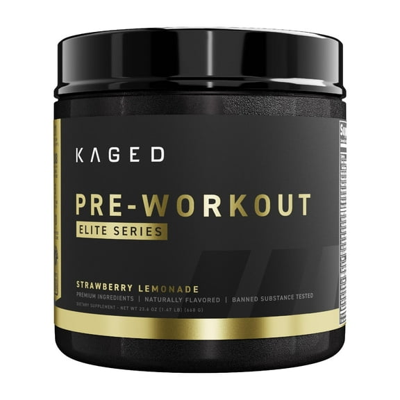 Kaged Pre Workout Powder Pre-Workout Elite for Men & Women | High Stimulant for Energy, Focus, Pumps | L-Citrulline, Beta Alanine, Creatine & 388mg of Organic Caffeine | Strawberry Lemonade