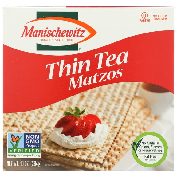 Pack of 12, Manischewitz Thin Tea Matzos, 10 oz