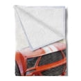 thumbnail image 2 of Cars Soft Flannel Fleece Throw Blanket, Sports Car Competing on Highway Chasing Another Team Champion Win Fast Life Image, Cozy Plush for Indoor and Outdoor Use, 50" x 60", Red Grey, by Ambesonne, 2 of 5