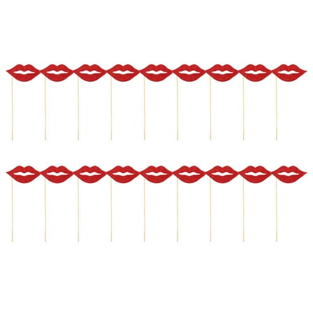 ADDHAT 20Pcs Wooden Photo Booth Props for Birthday Party and Wedding 11.4X2.8X0.2in