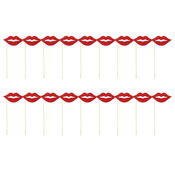 ADDHAT 20Pcs Wooden Photo Booth Props for Birthday Party and Wedding 11.4X2.8X0.2in