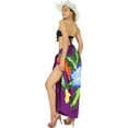 thumbnail image 4 of HAPPY BAY Women's Beach Bikini Swimwear Swim Cover up Wrap Skirt Bathing suit Summer Wraps Beachwear Sarong Coverups Swimsuits for Women One Size Purple, Flower, 4 of 5