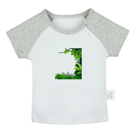 

Nature Pattern Jungle T shirt For Baby Newborn Babies T-shirts Infant Tops 0-24M Kids Graphic Tees Clothing (Short Gray Raglan T-shirt 12-18 Months)