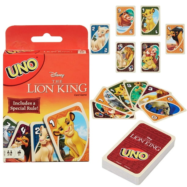 UNO! Juego de mesa del Rey León de Disney, dibujos animados de Mickey Mouse, patrón de figura familiar, entretenimiento divertido, juegos de cartas Uno, regalos