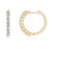 thumbnail image 2 of ANGARA Natural Airline-Set Diamond Hoop Earrings in 14K Yellow Gold for Women (Size-2.3mm| Color-I-J| Clarity-I1-I2) | April Birthstone, Anniversary, Jewelry Gift for Women | Natural Diamond Earrings, 2 of 8
