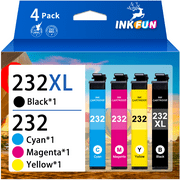 232XL Ink Cartridge for Epson 232 Ink Cartridge for Epson ink 232 232XL T232 for Epson WorkForce WF-2930 WF-2950 Expression Home XP-4200 XP-4205 Printer (4 Pack, Black Cyan Magenta Yellow)