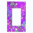 thumbnail image 2 of Metal Light Switch Wall Plate Outlet Cover (Jellyfish Sea Snail Starfish Purple Glitter Reef Bubbles - Single Rocker), 2 of 2