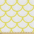 thumbnail image 1 of Abstract Fabric by the Yard, Continuous Skin of Fish in Vivid Tone Nature Inspired Geometry Illustration, Decorative Upholstery Fabric for Sofas and Home Accents, White Yellow Grey by Ambesonne, 1 of 5