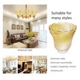 thumbnail image 4 of Replaceable Glass Lamp Shade Golden Transparent Lampshade Table Light Cover for Living Room Bedroom, 4 of 5
