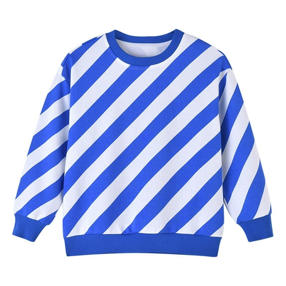 WOYY Toddler Boys Casual Striped Sweatshirt Kids Long Sleeve Pullover Top, Sizes 3-4T
