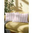 thumbnail image 5 of Outdoor Throw Pillow Set of 2, Pink Striped Waterproof Pillow with Insert Included, Modern Farmhouse Pink White Stripes Decorative Accent Cushion Lumbar Pillows for Patio Porch, 12 x 20 In, 5 of 8