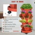 thumbnail image 3 of Vertical Strawberry Planter-5 Tier Stackable Herb Tower Planters Stacking Garden Planters Pot Outdoor with Tools Removable Wheels for Growing Flowers, Vegetables and Succulents C99, 3 of 3