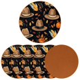 thumbnail image 2 of Thanksgiving Microfiber Leather Round Coasters (6PCS) - Set of 6 Drink Coasters, 11x11 cm/4.3x4.3 Inches, and Heat Table Coasters for Glasses, Cups, and Mugs, 2 of 6