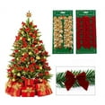 thumbnail image 3 of Happon Mini Bows for Christmas Tree, Crafts, Ornaments, Garland - 48 Pcs Indoor Outdoor Xmas New Year Decoration Bows (Red + Gold), 3 of 6