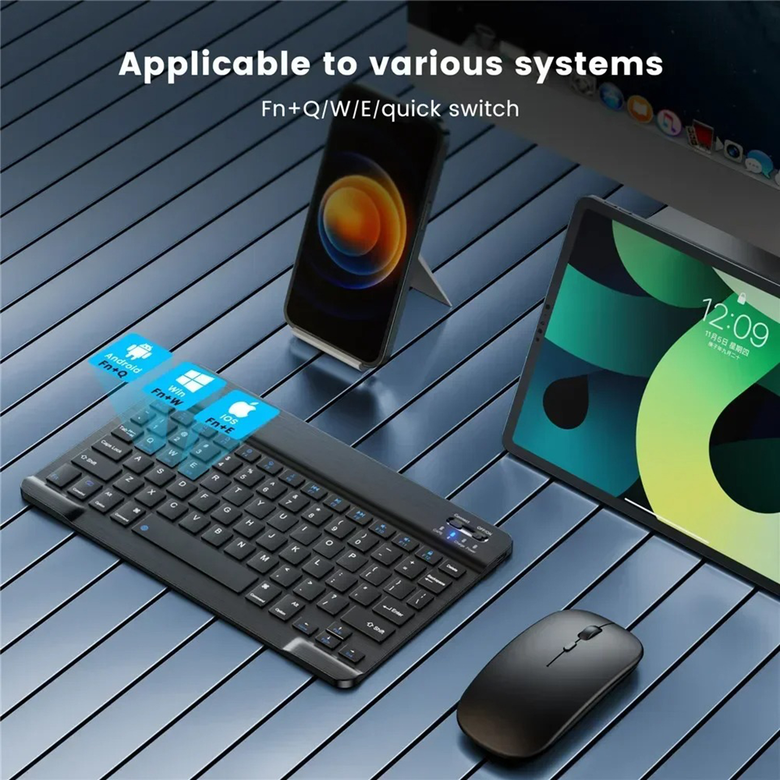 Mini Bluetooth Wireless Keyboard and Mouse Set English Keypad For iPAD IOS Android Windows Tablet 