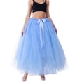 thumbnail image 1 of Seyurigaoka Women's Long Tulle Pleated Skirt Fluffy A-Line Mesh Maxi Skirts Princess Tulle Skirt Solid Color Adjust Tie Up Waist Bubble Long Skirt, 1 of 9