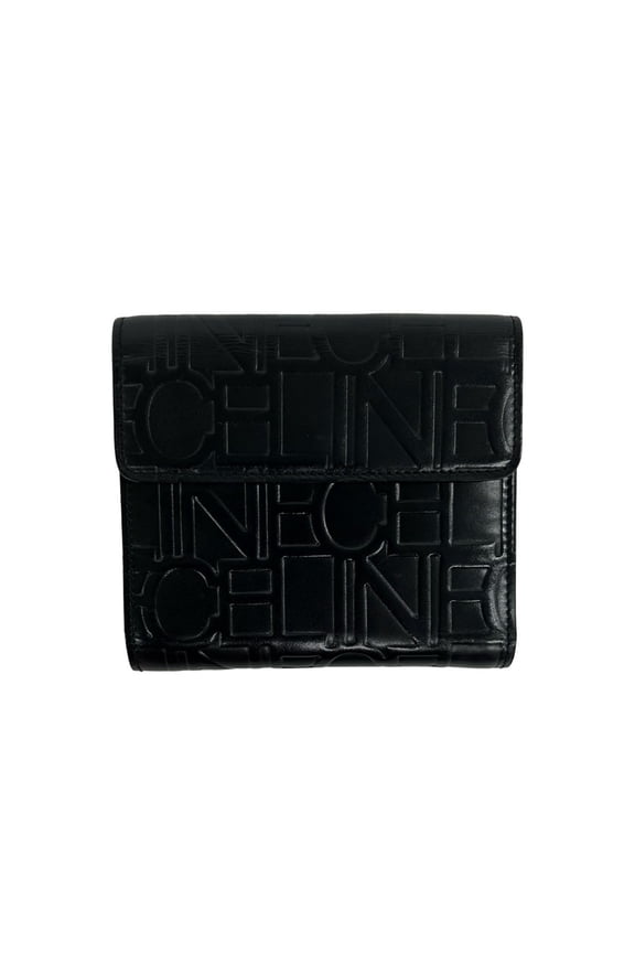 Pre-Owned CELINE Logo Embossed Leather Tri-fold Wallet, Mini Coin Purse, Business Card...