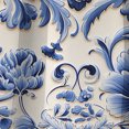 thumbnail image 4 of Designart "Flourishing Renaissance In Cobalt Blue" Floral Blackout Curtain Panels, 4 of 4