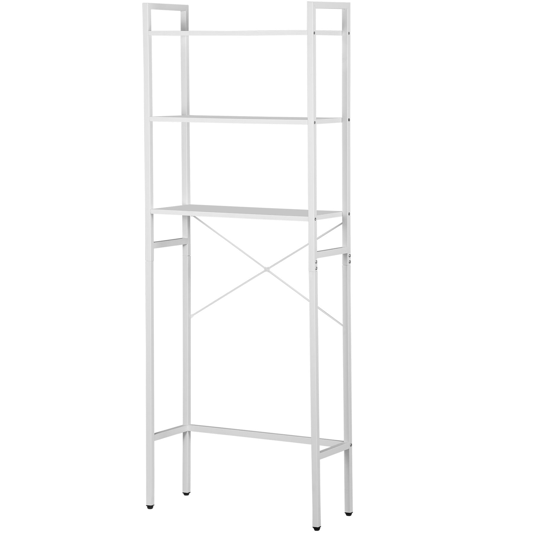 HomGarden Over The Toilet Storage 3-Shelf Bathroom Spacesaver MDF Organizer 24.8’’L x 64.4’’H White