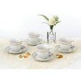 thumbnail image 7 of Elegant Durable and Colorful Porcelain Tea-Coffee Cups and Saucers Set - 8 oz. Set of 4, Gold, 7 of 7