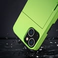 thumbnail image 3 of for iPhone 15 Plus Wallet Case with Sliding Door Hidden Pocket Credit Card Holder Dual Layer Heavy Duty Shockproof Hard PC Hybrid TPU Phone Flip Protective Cover for iPhone 15 Plus, Green, 3 of 8
