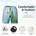 thumbnail image 5 of Haiem Dog Wrapped In Towel Men'S Quick-Dry Swim Trunks: Comfortable Beach Shorts With Mesh Lining And Pockets - Ideal For Swimming And Sunbathing Large, 5 of 9