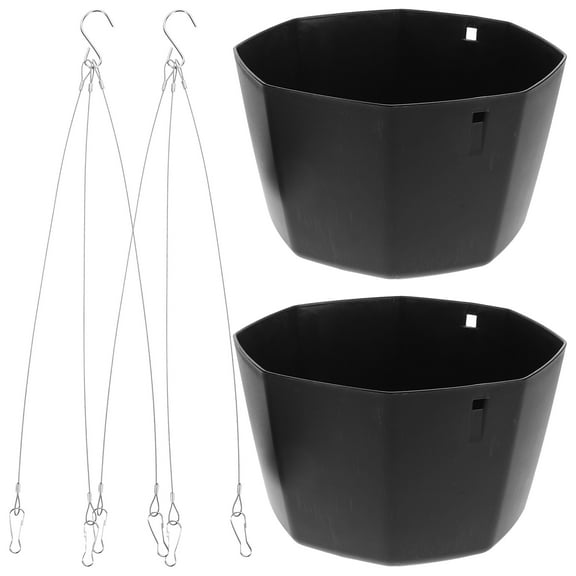 2 Pcs Plant Live Indoor Chlorophytum Flower Pot Wall Hanging Decor Planter Balcony Holder Wall-mounted Basket Plastic