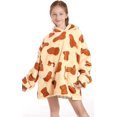 thumbnail image 5 of Wehilion 6-12YR Oversized Sweatshirt Hooded Blanket Sherpa Hoodie for Girls Boy Wearable Blanket Hoodie for Kids, 5 of 6