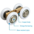 thumbnail image 4 of 2x Shower Room Copper Four-wheel Hanging Pulley Roller for Bathroom Slide Door, 4 of 6