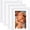 White, variant on KEGKUO 6x8 Picture Frame Set of 5, Display Pictures 4x6 with Mat or 6x8 Without, Multi Photo Frames Collage for Wall or Tabletop Display, Brown