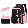 thumbnail image 3 of Weebloom Large School Backpack With Lunch Box Pencil Case For Kids Boys Girls Cute 3Pcs School Bags Set Travel Lightweight Casual Daypack Bookbag Elementary Middle High School Pink, 3 of 4